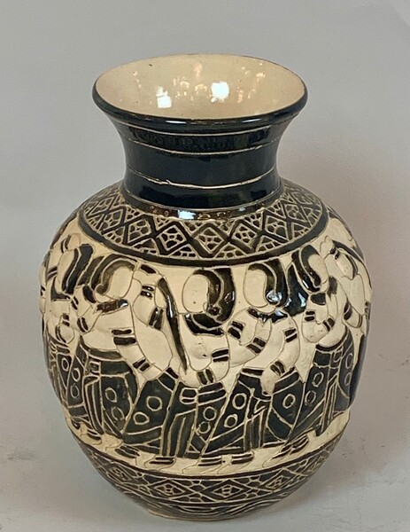 Partly glazed ceramic vase - Vietnam - circa 1930