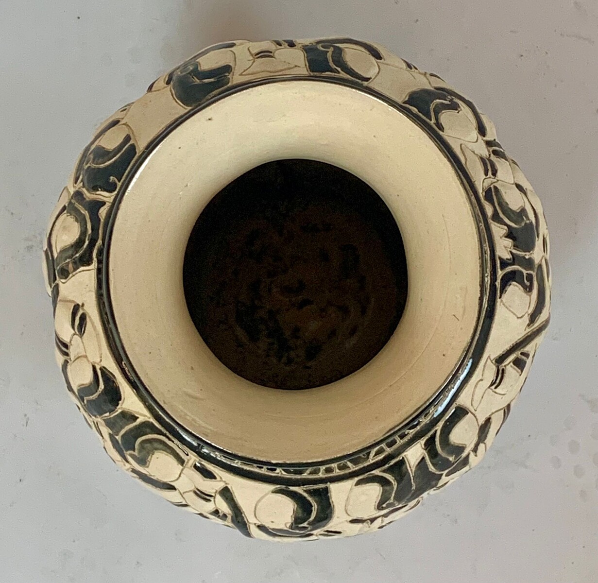 Partly glazed ceramic vase - Vietnam - circa 1930