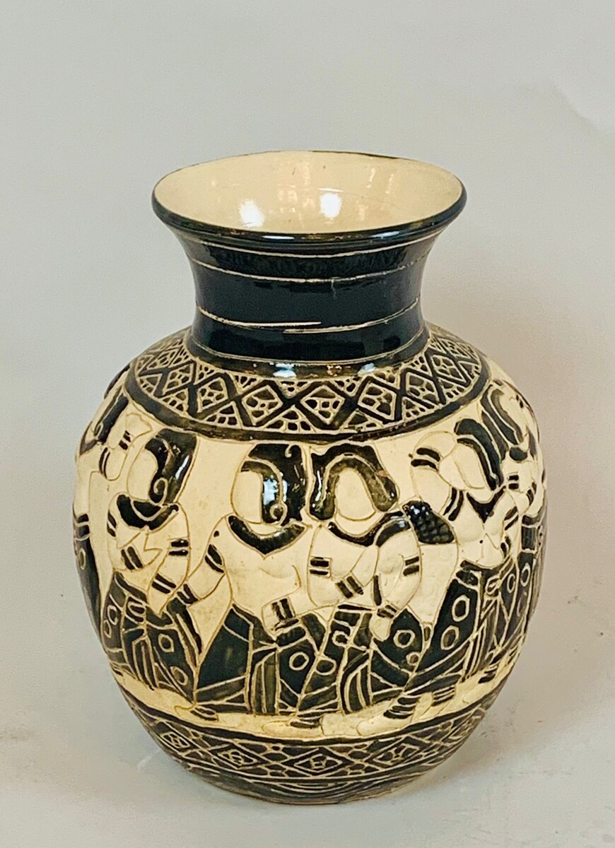 Partly glazed ceramic vase - Vietnam - circa 1930