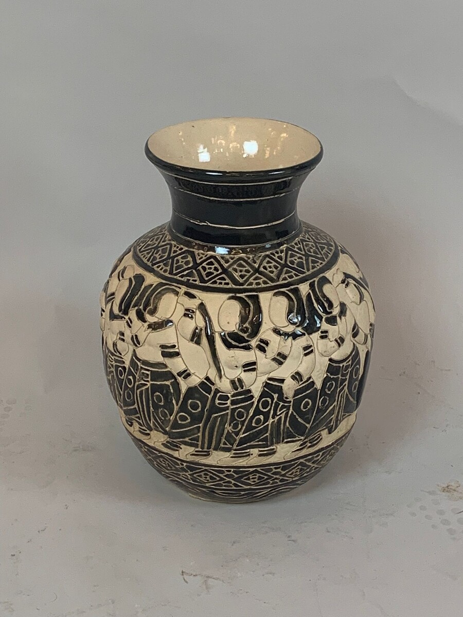 Partly glazed ceramic vase - Vietnam - circa 1930