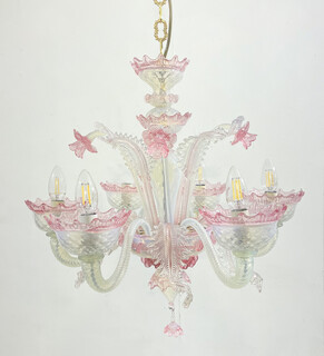 Pink Murano Glass Chandelier 
