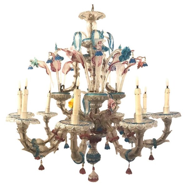 Rezzonico chandelier in murano glass - 9 arms of light