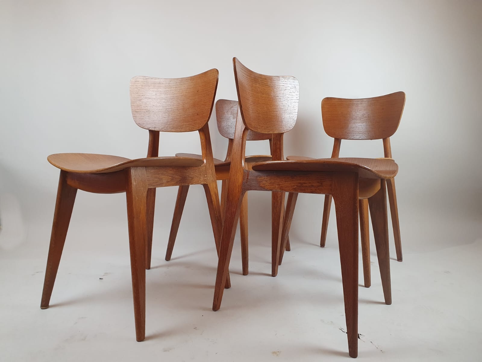 Roger Landault, set of 4 chairs, circa 1960