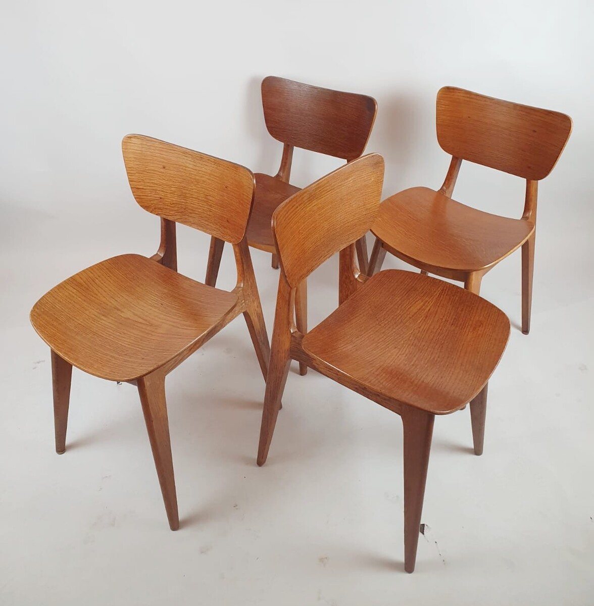 Roger Landault, set of 4 chairs, circa 1960