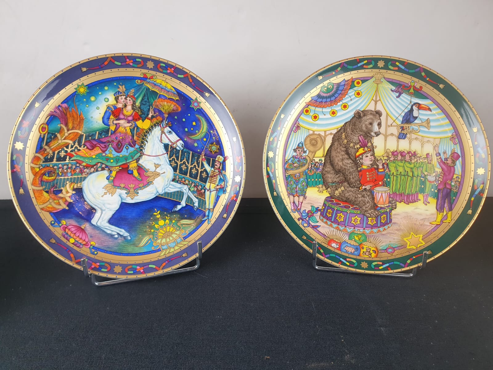 Set of 6 Villeroy & Boch earthenware plates on the circus theme with their original boxes