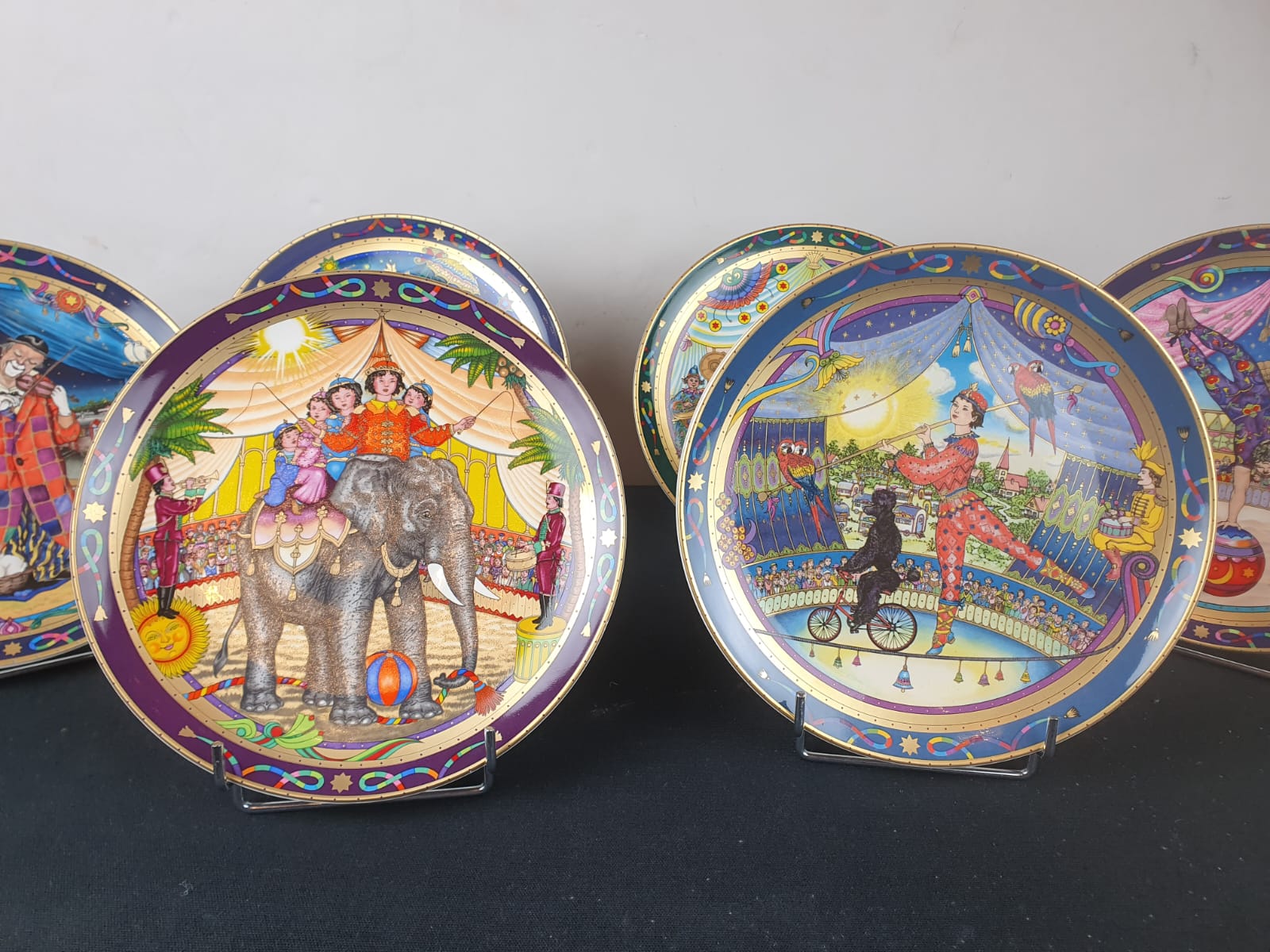 Set of 6 Villeroy & Boch earthenware plates on the circus theme with their original boxes