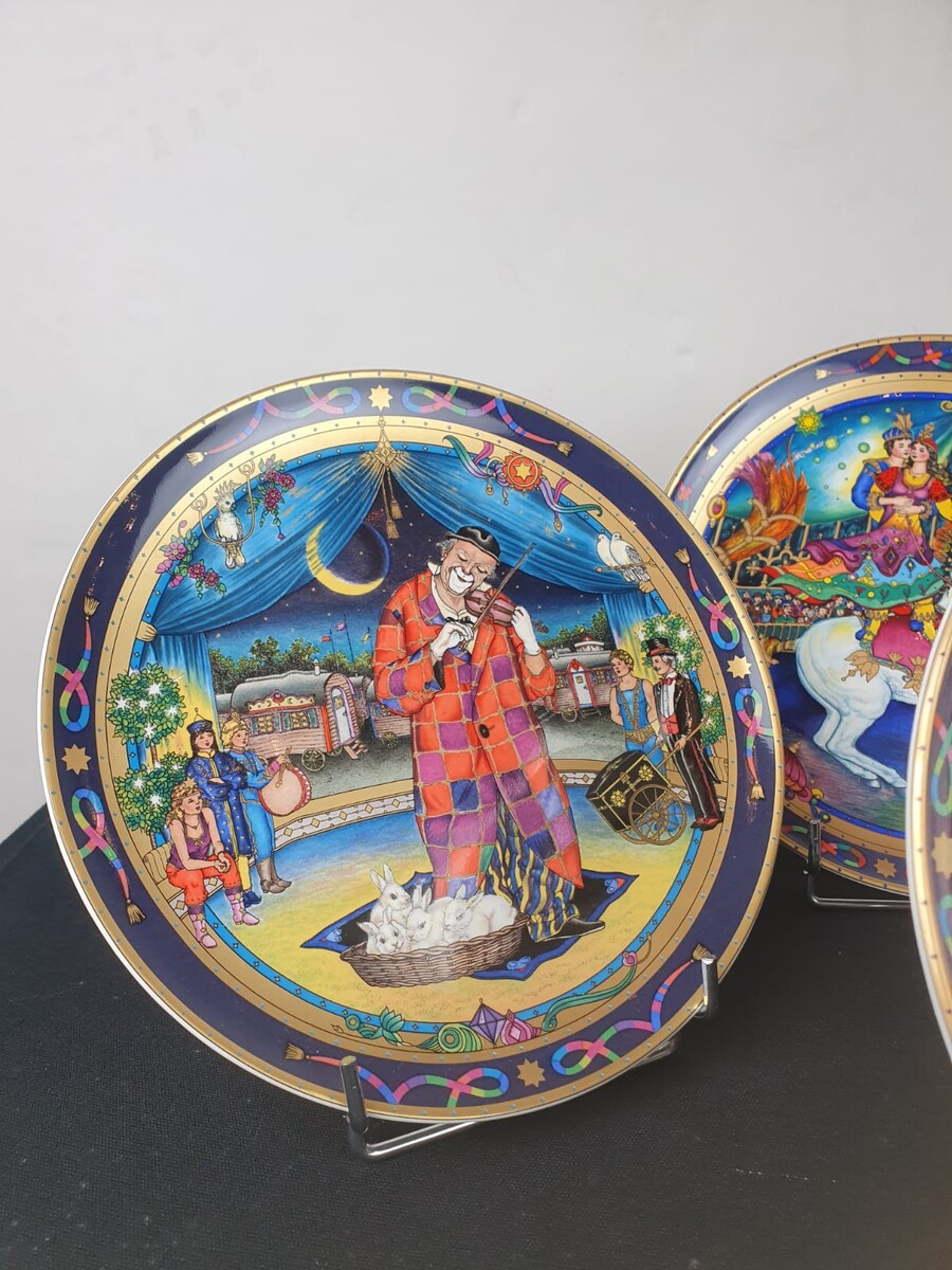 Set of 6 Villeroy & Boch earthenware plates on the circus theme with their original boxes