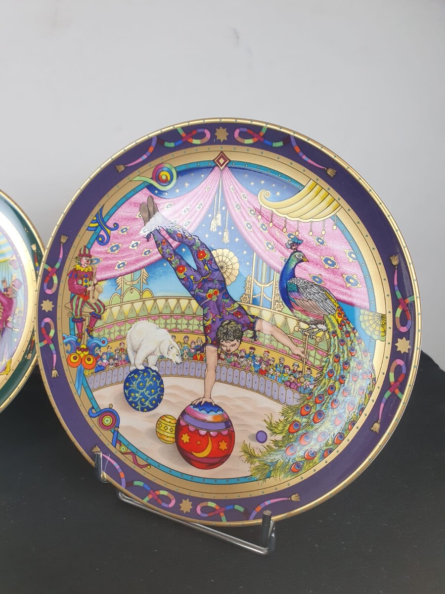 Set of 6 Villeroy & Boch earthenware plates on the circus theme with their original boxes