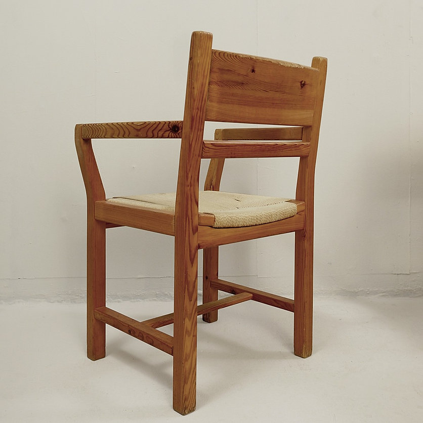 Set of 8 Pine and Rope Chairs - Denmark 1980'