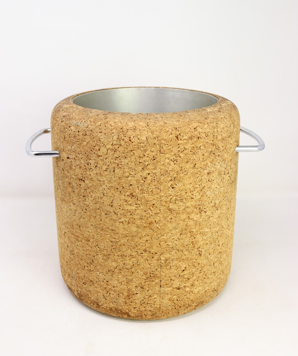 Set of a Cork Cooler and Ice Bucket.