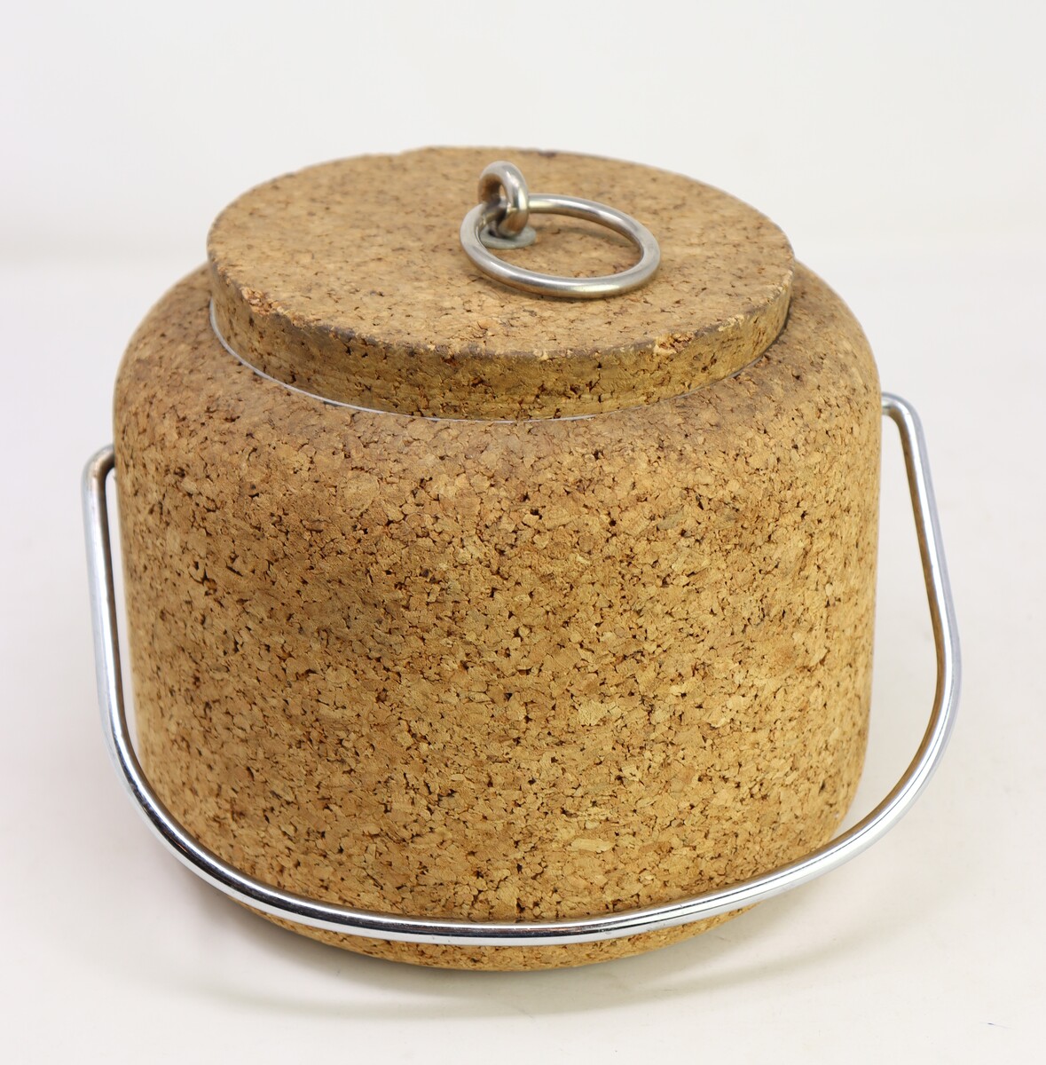 Set of a Cork Cooler and Ice Bucket.