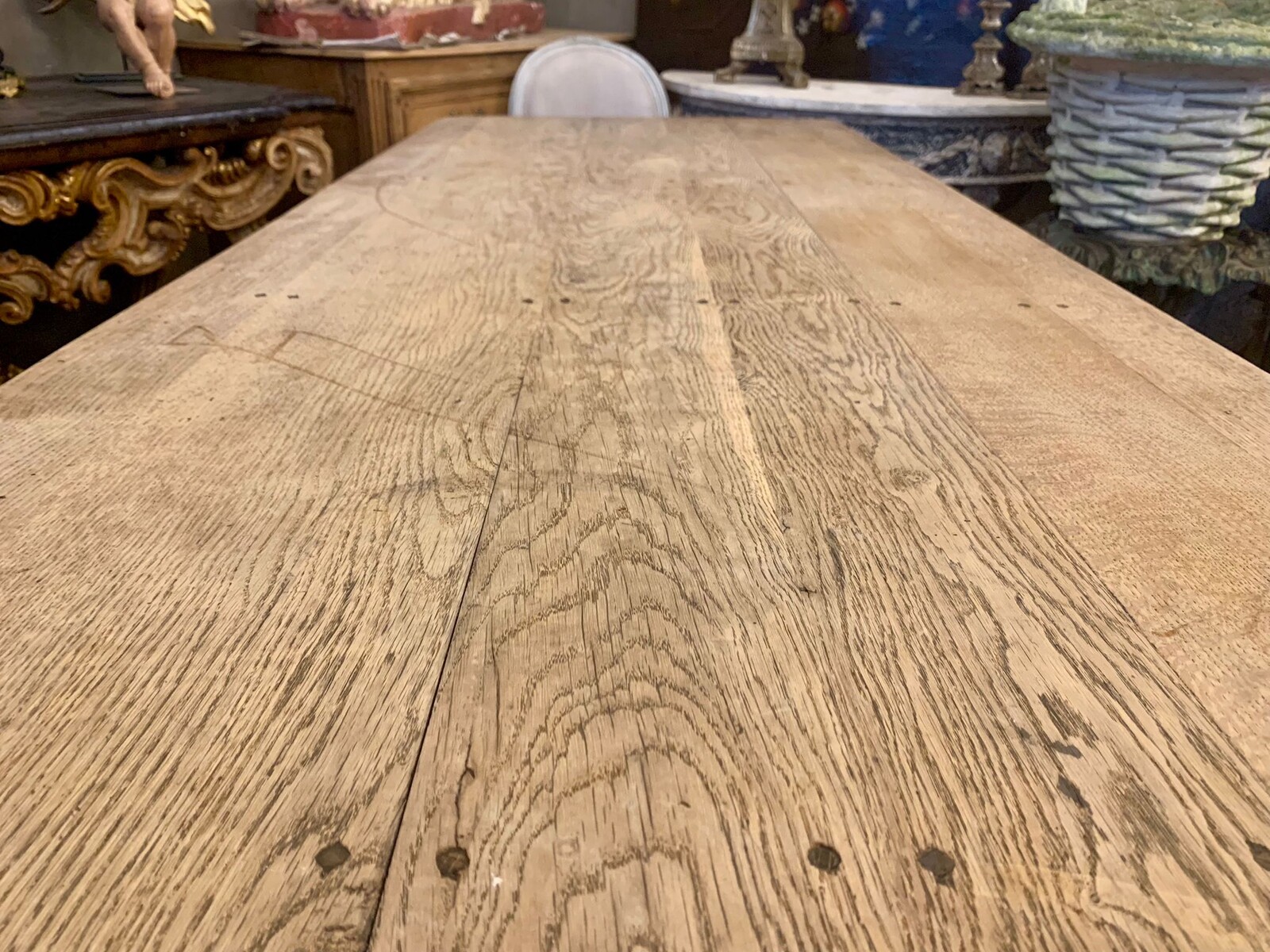 solid oak farmhouse table