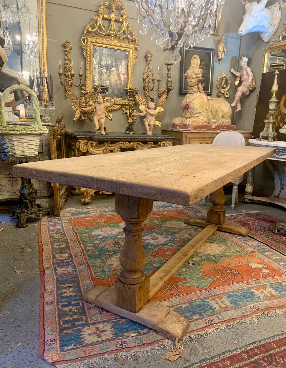 solid oak farmhouse table