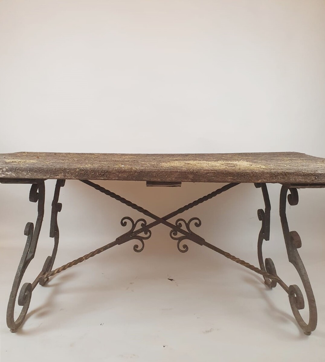 Spanish-style wrought iron table, late 18th century