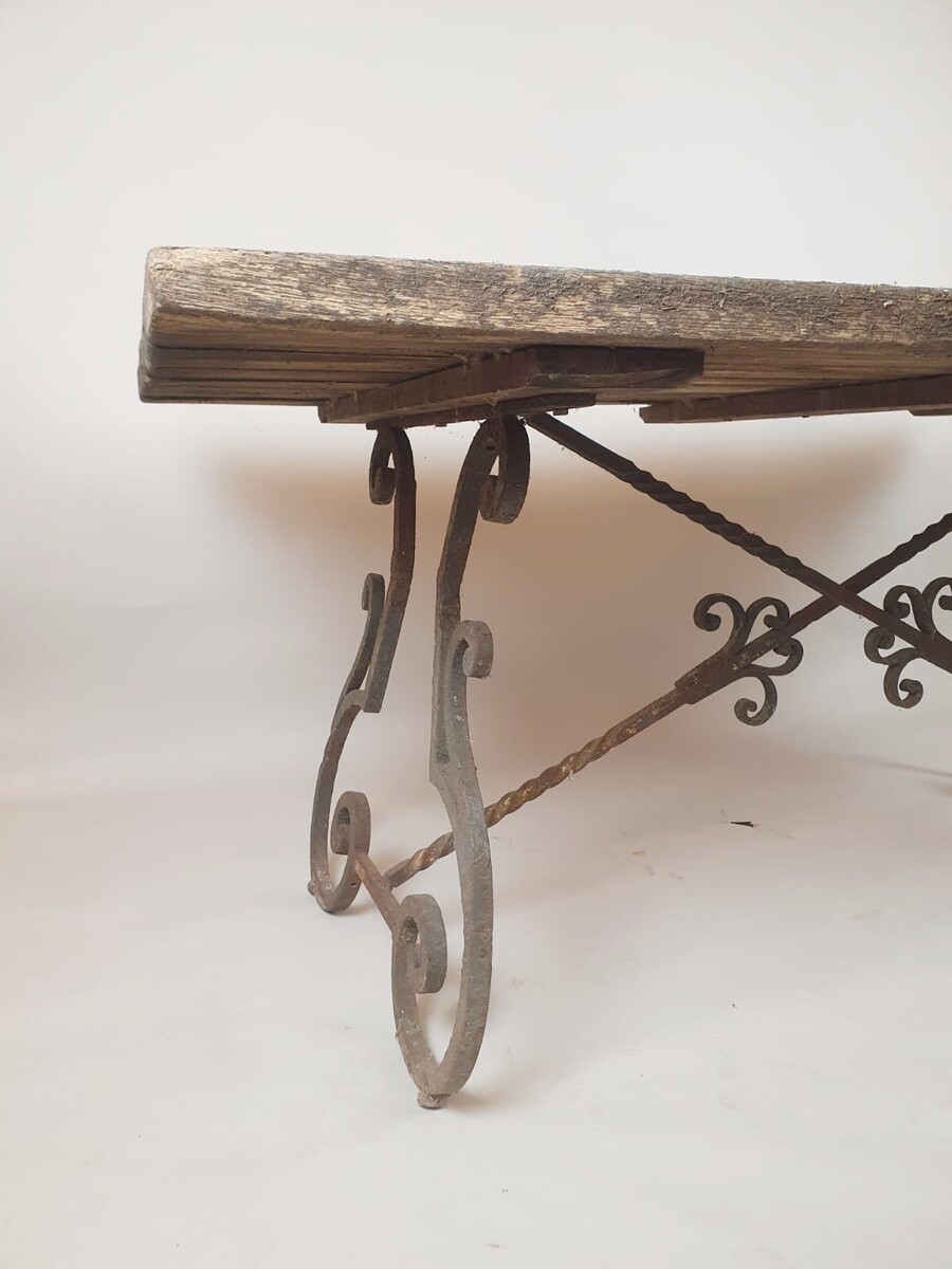 Spanish-style wrought iron table, late 18th century