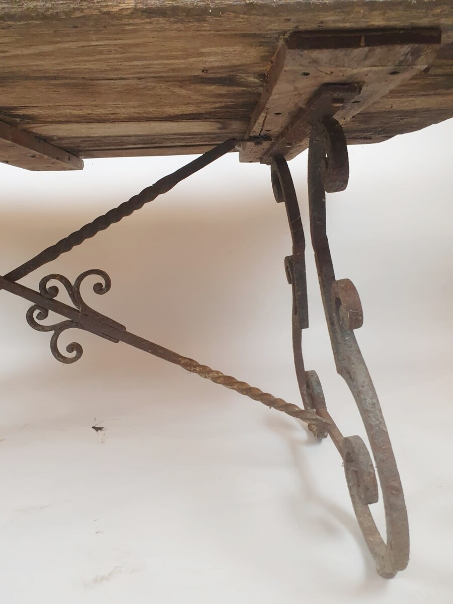 Spanish-style wrought iron table, late 18th century