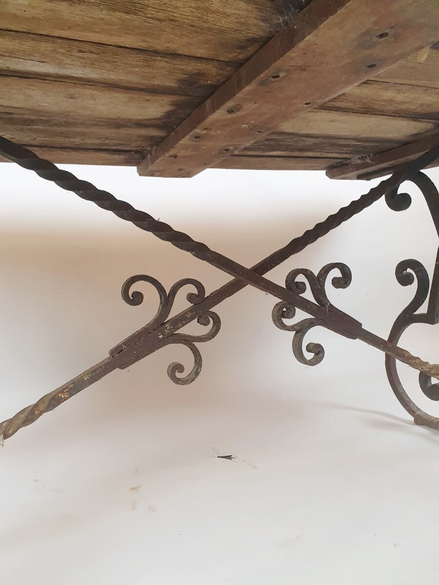 Spanish-style wrought iron table, late 18th century