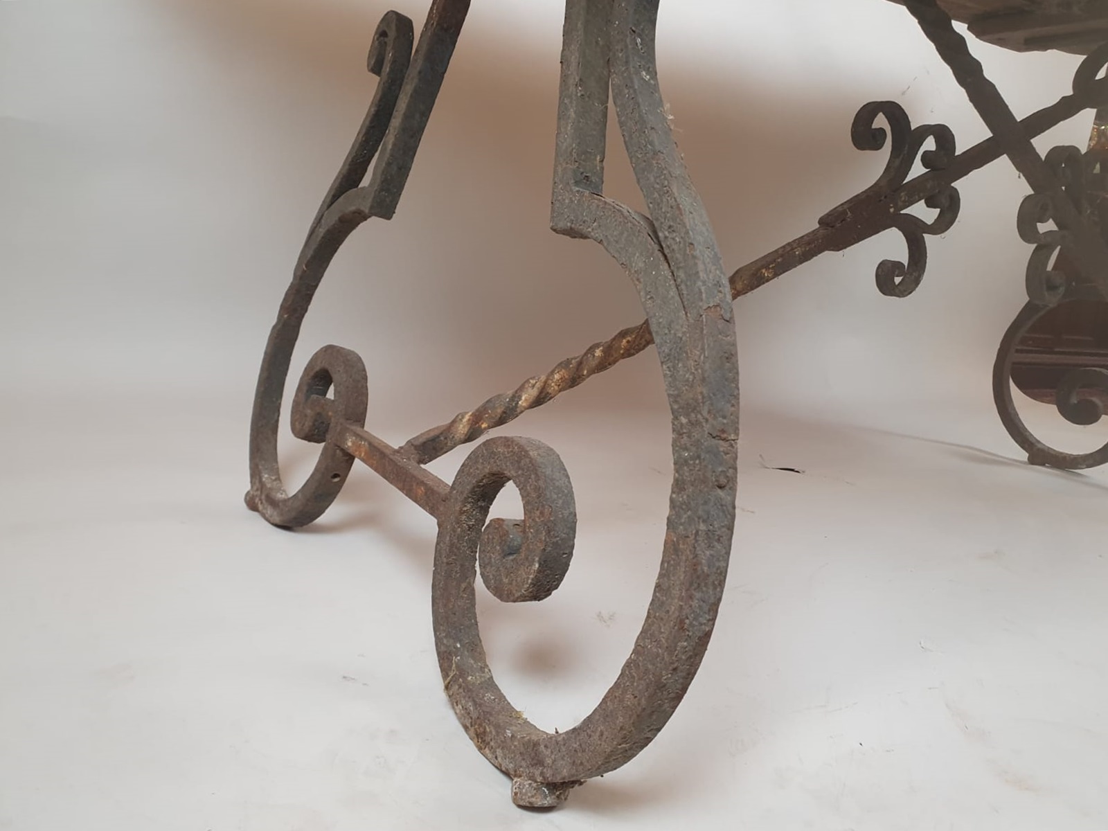 Spanish-style wrought iron table, late 18th century