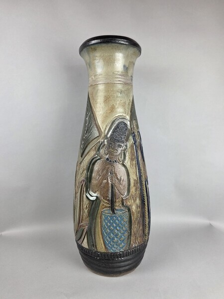 Stoneware Vase with African Motifs, Roger Guérin