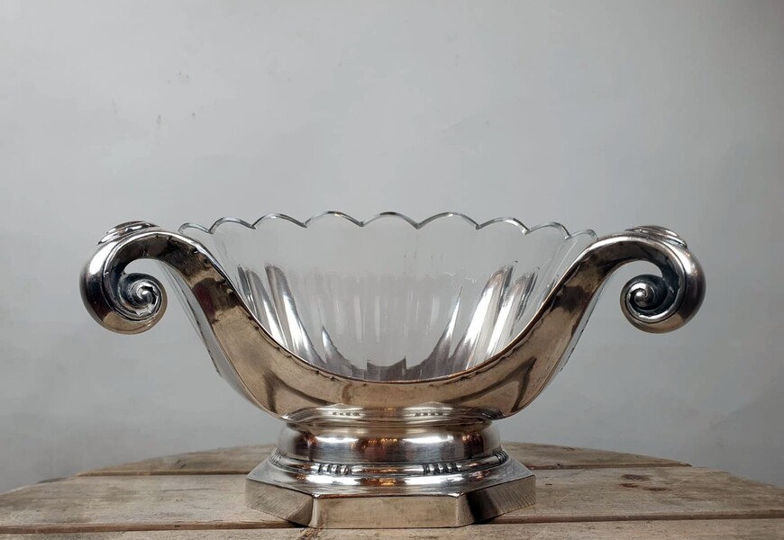 SUE & MARE, silver-plated metal centerpiece, circa 1930