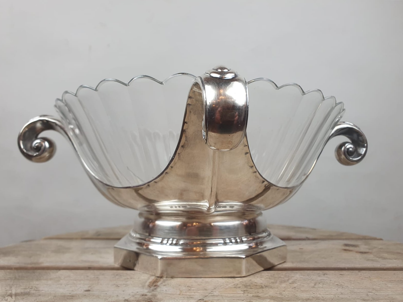 SUE & MARE, silver-plated metal centerpiece, circa 1930