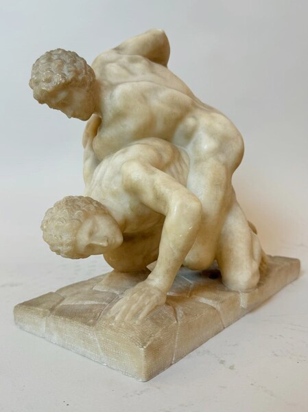 The wrestlers, alabaster sculpture after the antique