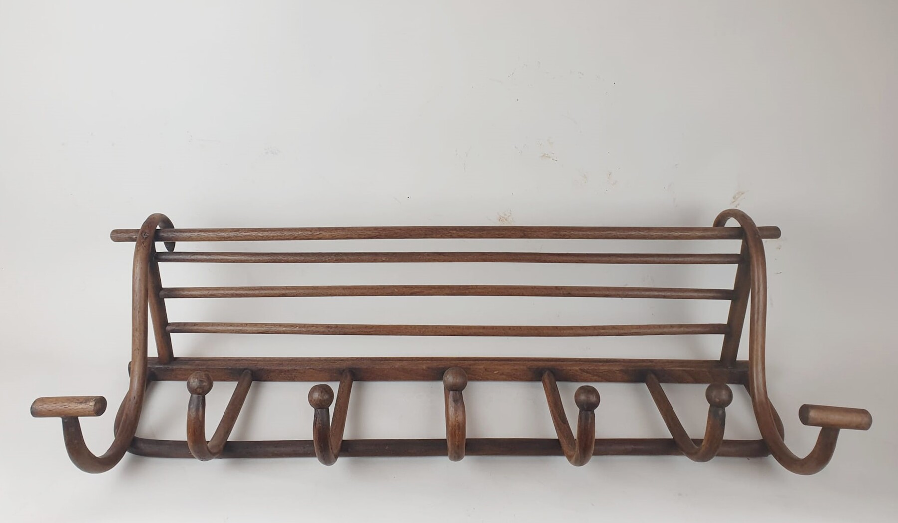 Thonet wall coat rack, circa 1900 (stamped)