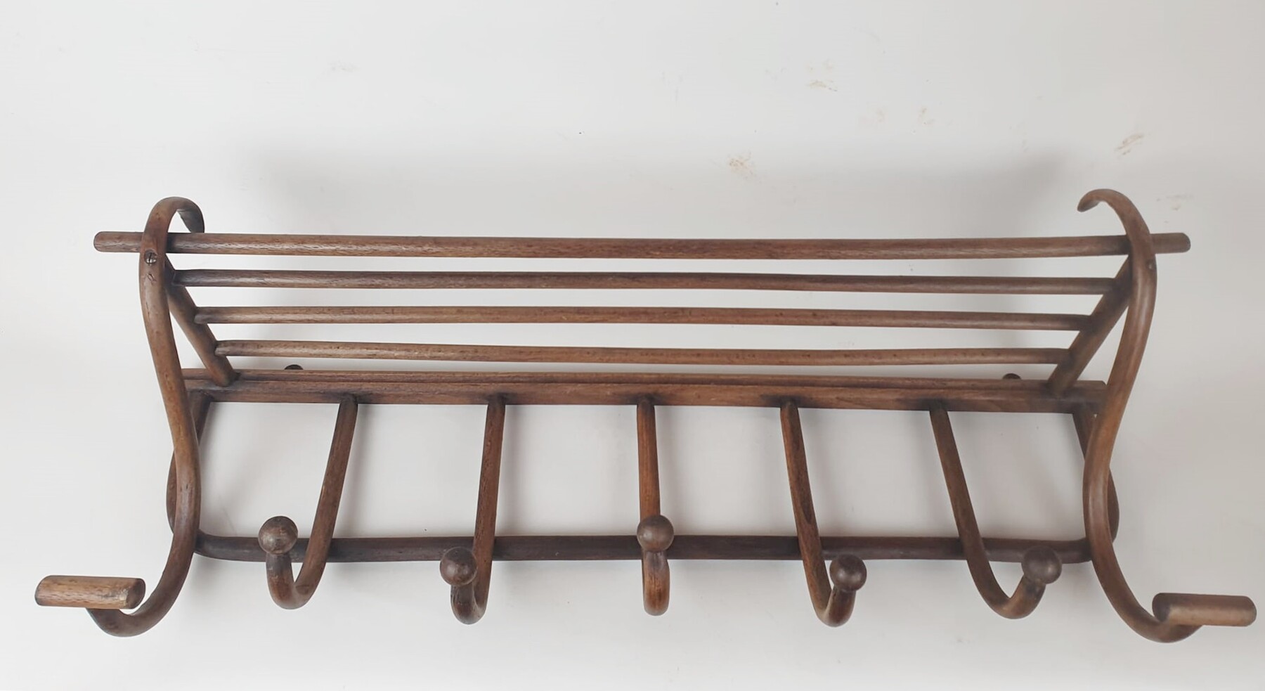 Thonet wall coat rack, circa 1900 (stamped)