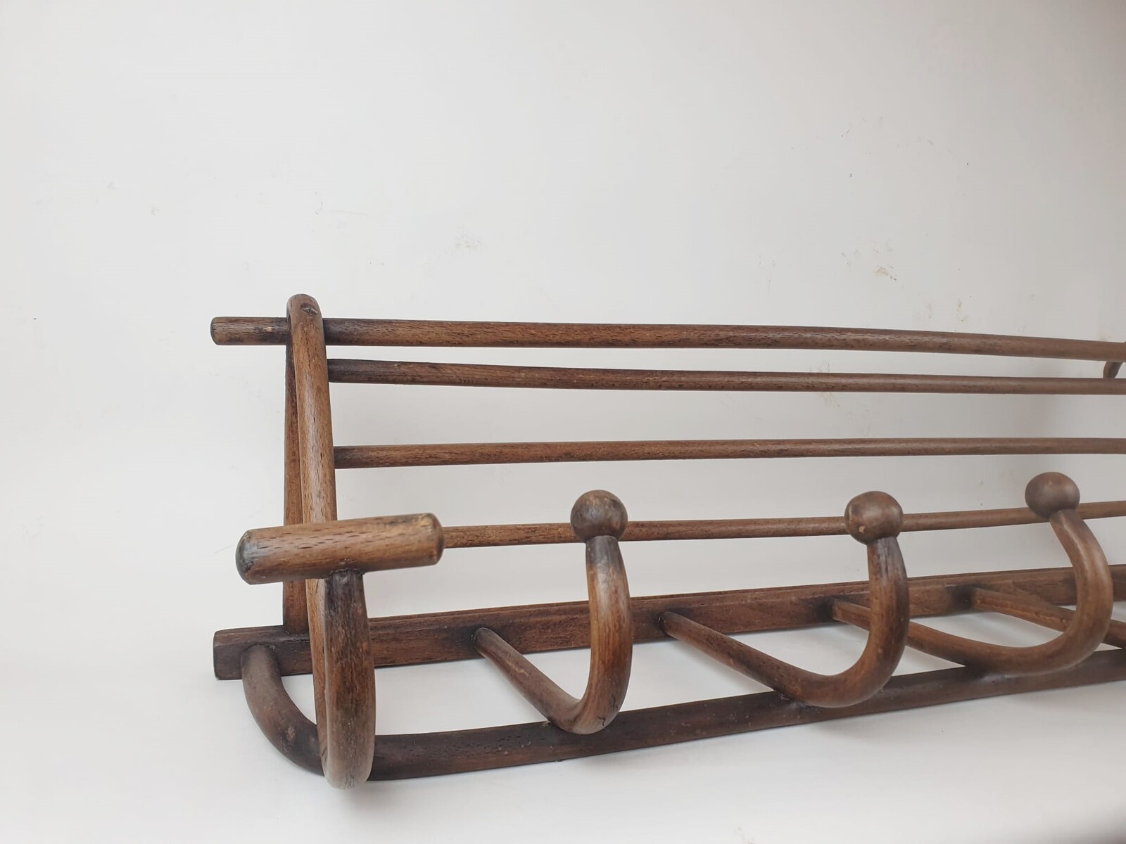 Thonet wall coat rack, circa 1900 (stamped)