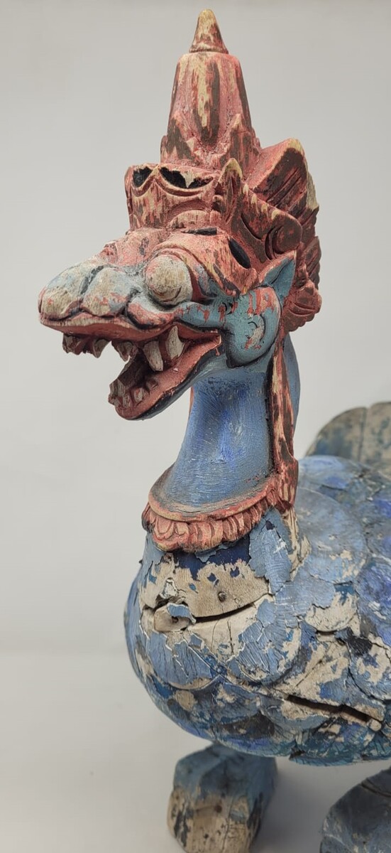 Traditional Balinese dragon in polychrome wood - early 20th century