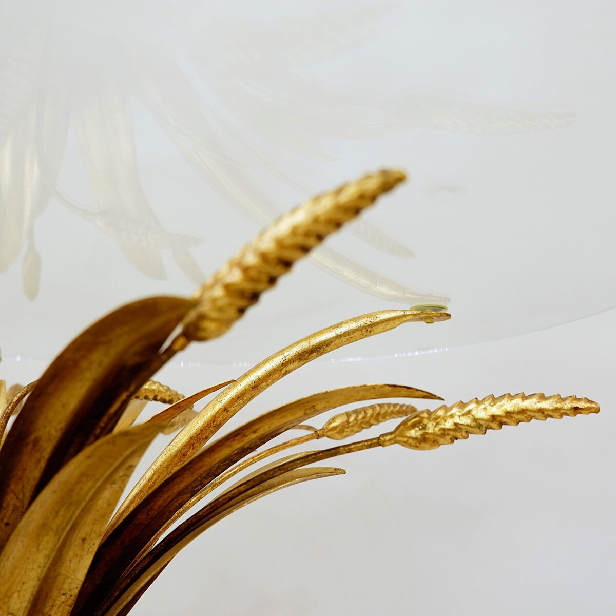 Vintage Gilt Metal Sheaf of Wheat Coffee Table in the style of Coco Chanel, 1960